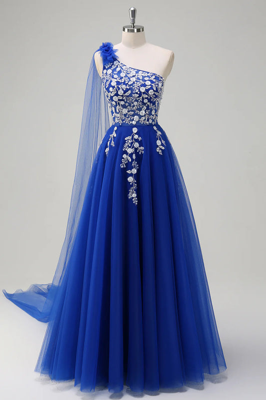 AABEI DRESS Hot Sale Prom Dress Gorgeous A-Line One Shoulder Corset Romantic Floral Long Party Dress