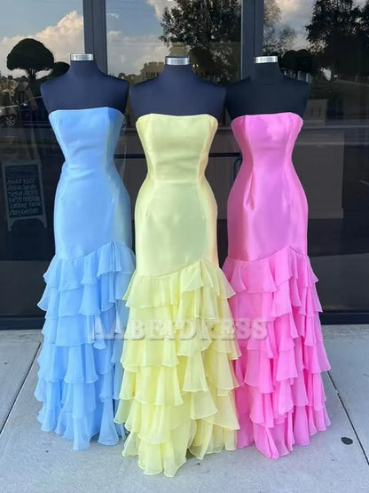 Evening Dress Mermaid Cultivate oneself Strapless layering Prom Dresses Side Fork Exquisite Sweet Lovely Formal Women's Dresses