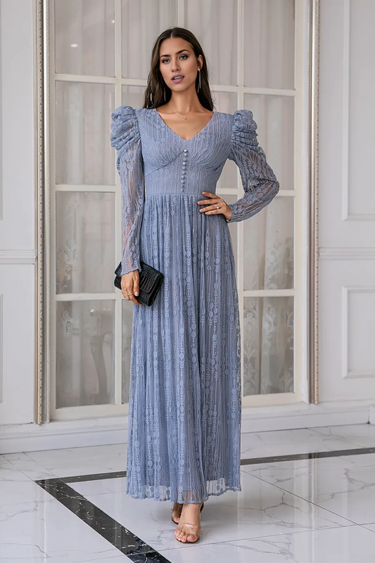 Mother of the Bride Dress Lace Long with Sleeves