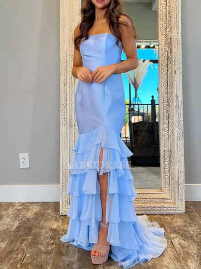 Evening Dress Mermaid Cultivate oneself Strapless layering Prom Dresses Side Fork Exquisite Sweet Lovely Formal Women's Dresses
