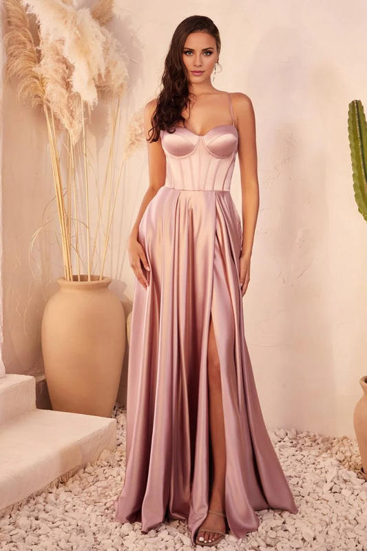 AABEI DRESS Hot Sale Prom Dress Elegant A-line Spaghetti Strap Sweetheart Backless Side Fork Long Evening Dress