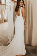 Wedding Dress Long Square Neck Mermaid