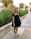 AABEI DRESS Short Party Dress Elegant Short Sleeves Square Neck Simple Homecoming Dress
