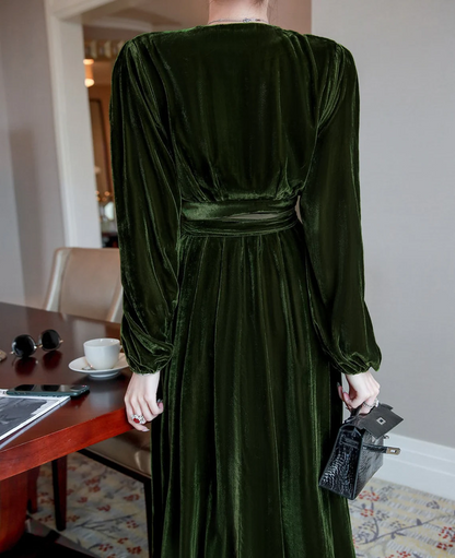 Fall Winter Wedding Party Formal Dress Long sleeves Velvet Dress Robes Comfy Formal Wrap Bridesmaid Gown Dress