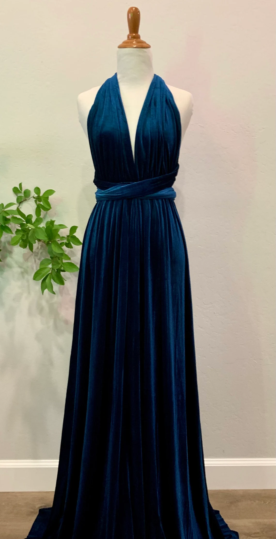 Autumn winter wedding party  long velvet dress formal wrap dress velvet wrinkle unique bridesmaid dress