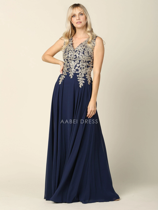 AABEI DRESS Formal Wear Dresse Elegant A Line V neck V-back Lace Applique Retro Fashion Mother Of The Bride Dress