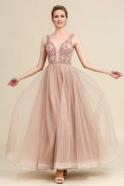 Blush A Line Beaded Sparkly Mother of Bride Dress