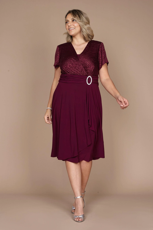 AABEI DRESS Formal Wear Dresse Elegant V-Neck Short Sleeve Ruched Beautiful plus size Mother Of The Bride Dress