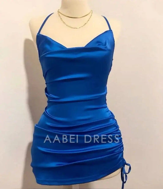 AABEI DRESS Short Party Dress Spaghetti Strap Pleated Charming Sexy Homecoming Dress