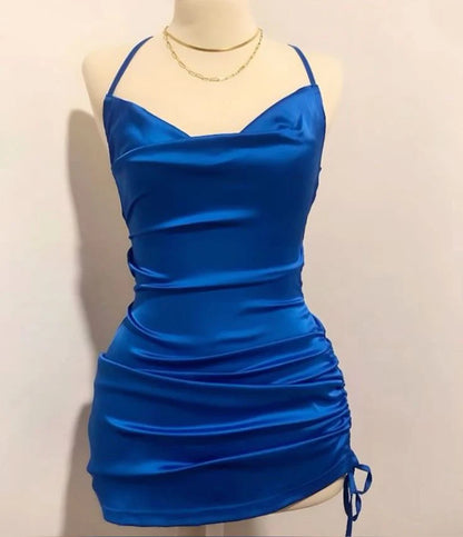AABEI DRESS Short Party Dress Spaghetti Strap Pleated Charming Sexy Homecoming Dress