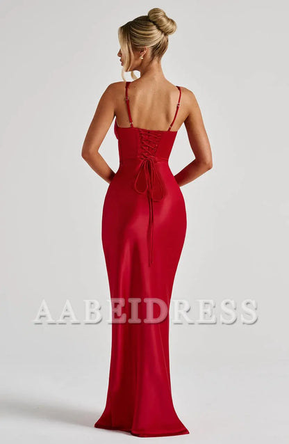 Formal Wear Dresses Bridesmaid Dresses Elegant Mermaid Pleated Cups Adjustable Shoulder Straps Dresses Wedding Guests Dresses