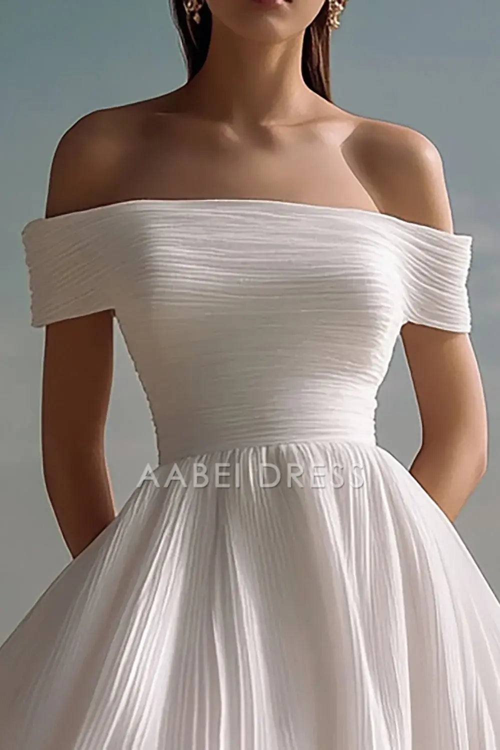 AABEI DRESS Hot Sale Homecoming Dress A Line Off The Shoulder Sleeveless Fashion Pleated Short Graduation Dress