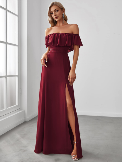 Bridesmaid Dresses Off The Shoulder Bridesmaid Dresses Side Split Beach Maxi Formal Dress Wedding Guest Dresses