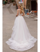 Engagement Formal Wedding Dresses Court Train Mermaid / Trumpet Sleeveless V Neck Satin With Appliques Solid Color