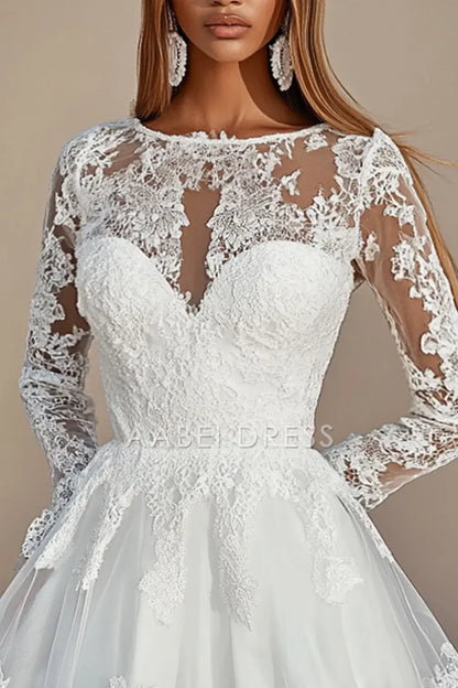 AABEI DRESS Hot Sale Homecoming Dress A Line LaceLong Sleeves Exquisite Mini Graduation Dress