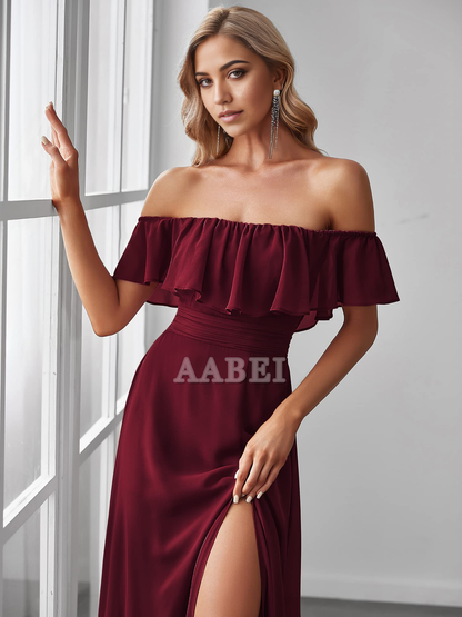 Bridesmaid Dresses Off The Shoulder Bridesmaid Dresses Side Split Beach Maxi Formal Dress Wedding Guest Dresses