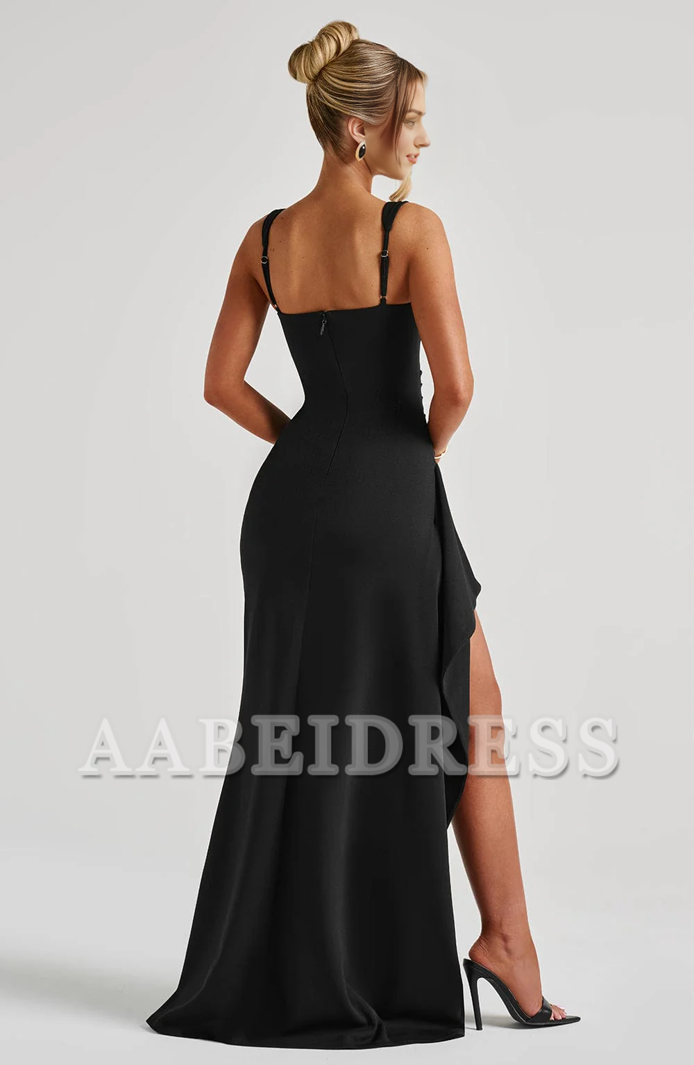 Formal Wear Dresses Bridesmaid Dresses Square Neckline Adjustable Shoulder Straps Side Fork Sexy Charming Dresses Wedding Guests Dresses