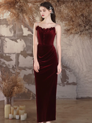 Mermaid Velvet Long Simple Prom Dress Cultivate oneself Elegant Long Formal Party dress