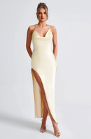 Formal Wear Dresses Bridesmaid Dresses Cowl Neckline Backless Side Fork Sexy Charming Dresses Wedding Guests Dresses