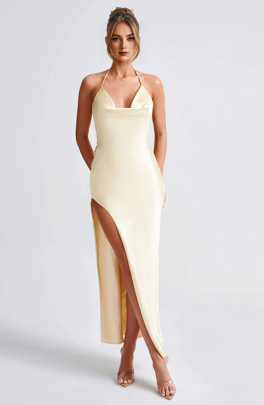 Formal Wear Dresses Bridesmaid Dresses Cowl Neckline Backless Side Fork Sexy Charming Dresses Wedding Guests Dresses