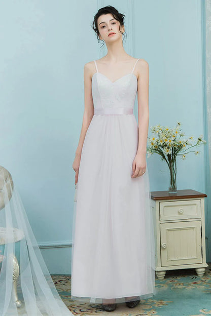 Kaitlin Natural Waist Spaghetti Straps Sleeveless A-Line/Princess Tulle Floor Length Bridesmaid Dresses