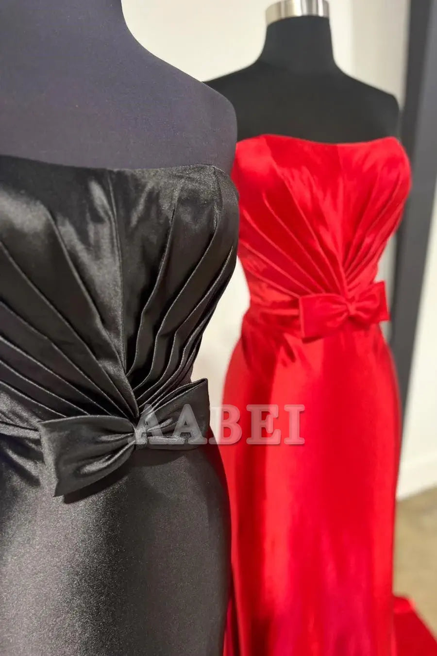 Evening Dress Strapless Bow Mermaid Cultivate oneself Sweep Train Prom Dress High Quality Charming Formal Women's Dresses