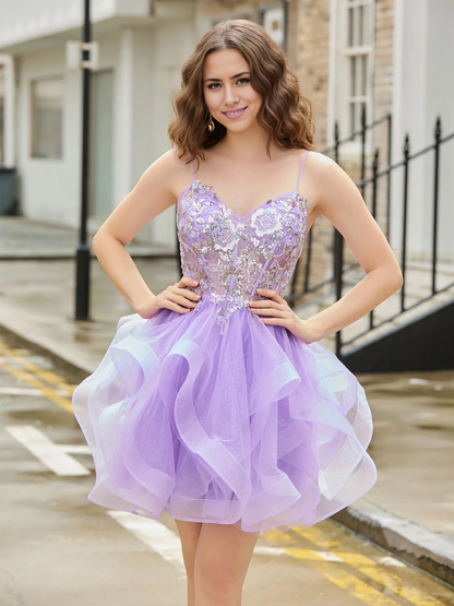 Homecoming Dress Corset Top Glitter Tulle Sequin Short Dress