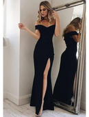 Mermaid / Trumpet Prom Dresses Sexy Dress Formal Floor Length Sleeveless Off Shoulder Stretch Fabric with Slit