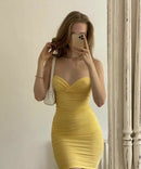 AABEI DRESS Short Party Dress Sheath Sweetheart Sleeveless Pleated Sexy Homecoming Dress