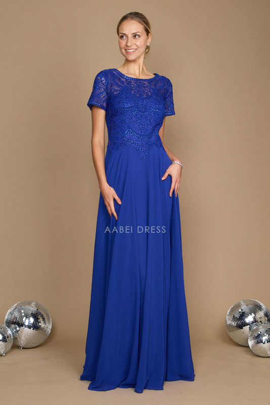AABEI DRESS Formal Wear Dresse Gorgeous A Line Scoop Neck Short Sleeve Exquisite Mother Of The Bride Dress