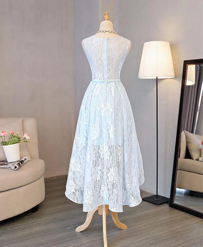 Lovely Light Blue High Low Party Dress , Cute Formal Dress