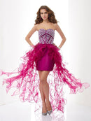 Sheath/Column Sweetheart Sleeveless Beading Short  Woven Satin Homecoming Dresses