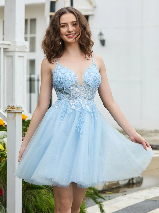 Homecoming Dresses Adorned Corset Bodice Top Graduation Lace Dress