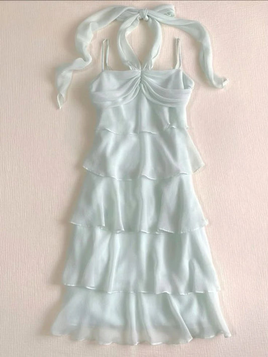 AABEI DRESS Short Party Dress Fashion Spaghetti Strap Tiered Ruched Vintage Homecoming Dress