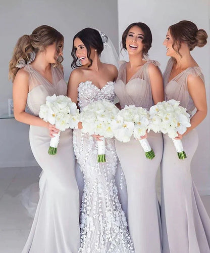 Bridesmaid Dresses Simple Long Mermaid Tulle