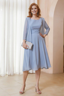 Wedding Guest Dresses A-Line Scoop with Jacket Chiffon Simple Dress Mother of the Bride Dress