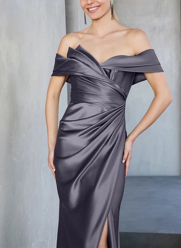 Mother Of The Bride Dresses Sheath Off-The-Shoulder Floor Length