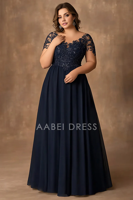 AABEI DRESS Mother Of The Bride Dress Lace A Line V Neck Retro Exquisite Plus Size Long Formal Wear Dresse