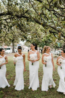 Bridesmaid Dress Bow-Back Mermaid Long