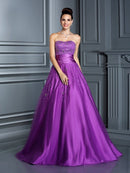 Ball Gown Sweetheart Beading Sleeveless Long Satin Quinceanera Dresses