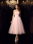 Ball Gown Strapless Sash/Ribbon/Belt Sleeveless Short Satin Quinceanera Dresses