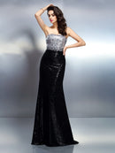 Trumpet/Mermaid Strapless Sequin Sleeveless Long Sequins Dresses