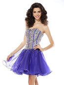 A-Line/Princess Sweetheart Beading Sleeveless Short Organza Cocktail Dresses