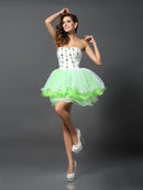 A-Line/Princess Strapless Ruffles Sleeveless Short Organza Cocktail Dresses