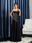 A-Line/Princess Sweetheart Beading Sleeveless Long Satin Mother of the Bride Dresses