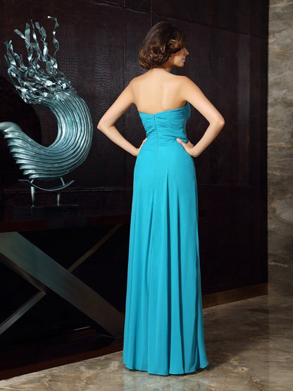 Sheath/Column Sweetheart Beading Sleeveless Long Chiffon Mother of the Bride Dresses