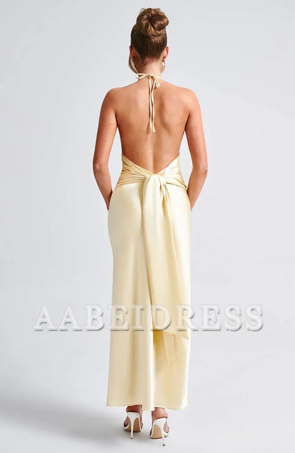 Formal Wear Dresses Bridesmaid Dresses Cowl Neckline Backless Side Fork Sexy Charming Dresses Wedding Guests Dresses