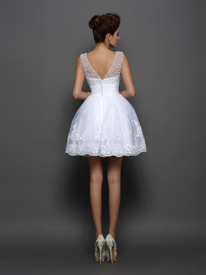 A-Line/Princess Bateau Pearls Sleeveless Short  Woven Satin Cocktail Dresses