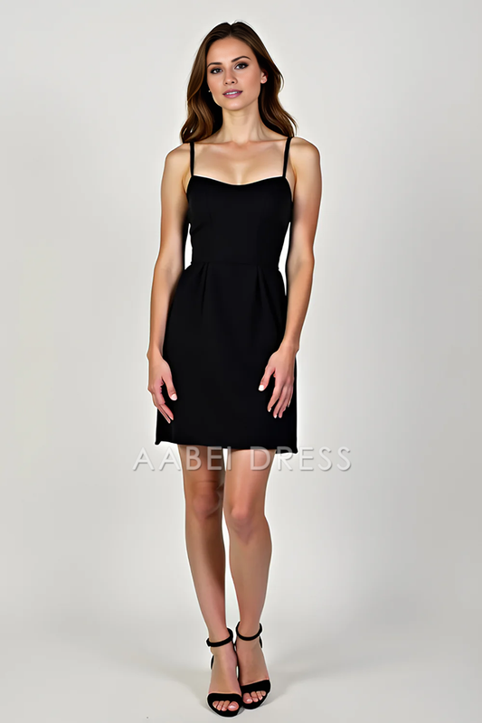 AABEI DRESS Hot Sale Homecoming Dress A Line Spaghetti Straps Simple Short Graduation Dress