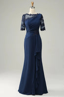 Mother of Bride Dress Sheath with Appliques